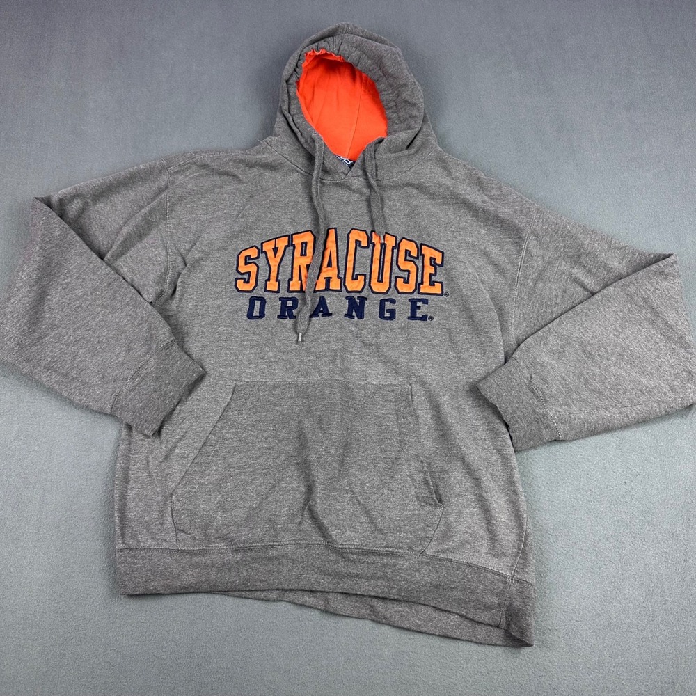 Old Varsity Brand Syracuse Orange Hoodie Gray Sweatshirt Mens XL Embroidered